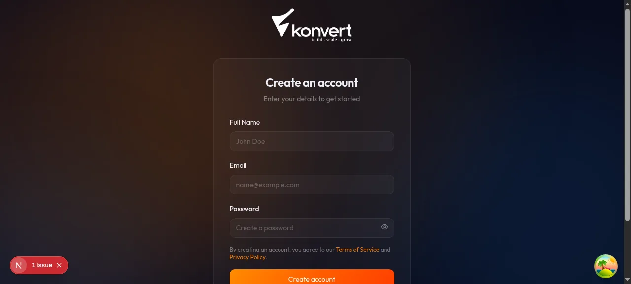 Register form